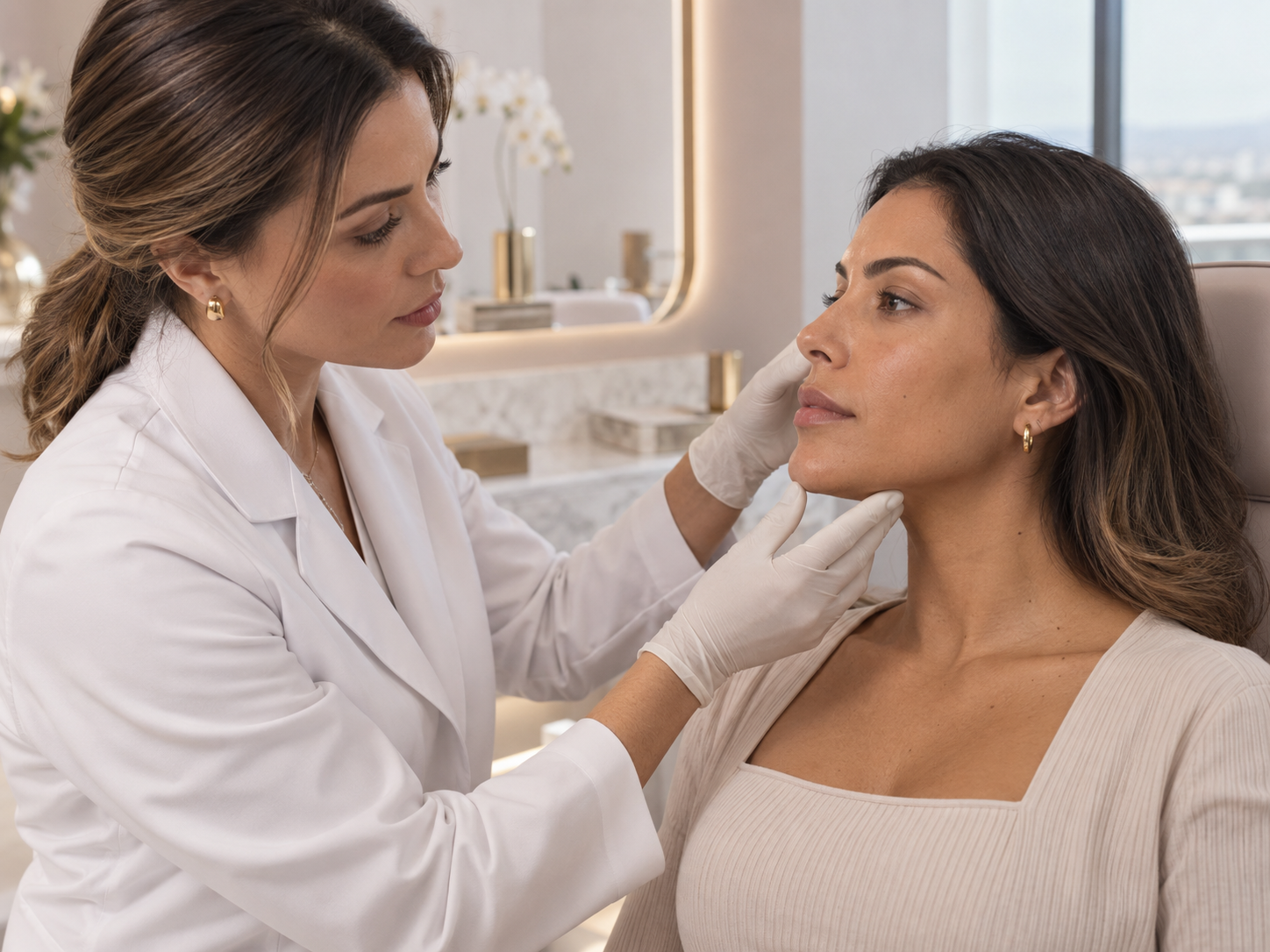 Avaliação profissional de proporções faciais antes da harmonização